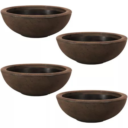 Sunnydaze Decor 6 gal Percival Double Wall Weatherproof Indoor/Outdoor Planters 20.75-in Sand 4-Pack Planters