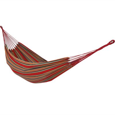 Sunnydaze Decor Brazilian Portable Double Hammock Bed, Tightly Woven Colorfast Cotton, Sunset