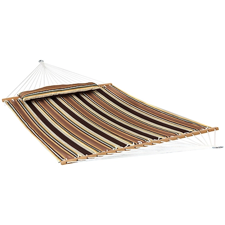 Sunnydaze Decor Quilted Fabric 2-Person Hammock with Spreader Bar