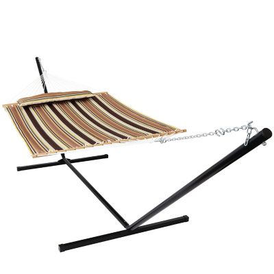 Sunnydaze Decor Quilted Spreader Bar Hammock With Heavy Duty Stand Dl Btfhb Combo15 At Tractor Supply Co