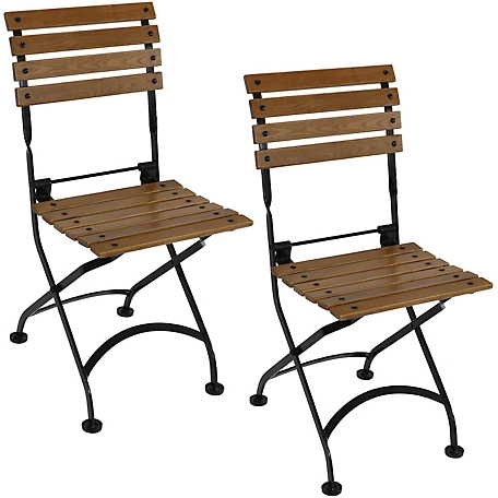 Sunnydaze Decor 2 pc. European Wooden Folding Bistro Side Chair Set