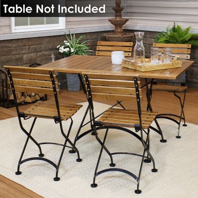 Image showing  4 pc. European Wooden Folding Bistro Side Chair Set