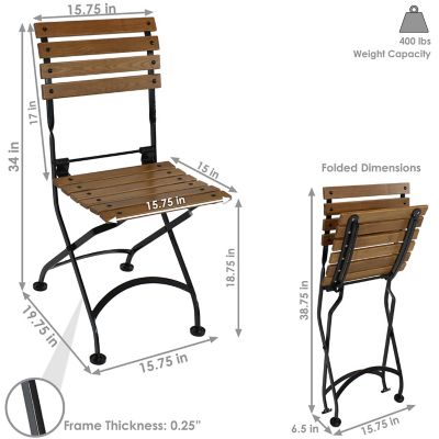 Image showing  4 pc. European Wooden Folding Bistro Side Chair Set