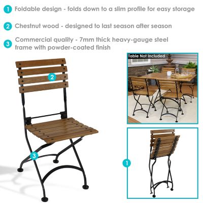 Image showing 5 th Sunnydaze Decor 4 pc. European Wooden Folding Bistro Side Chair Set
