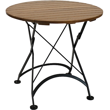 Sunnydaze Decor Round Wood Folding Bistro Table