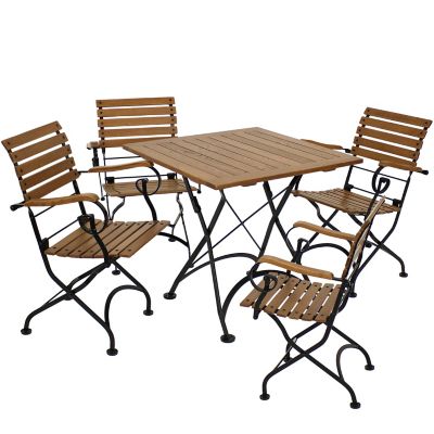 Sunnydaze Decor 5 pc. European Folding Bistro Dining Table and Chair Set