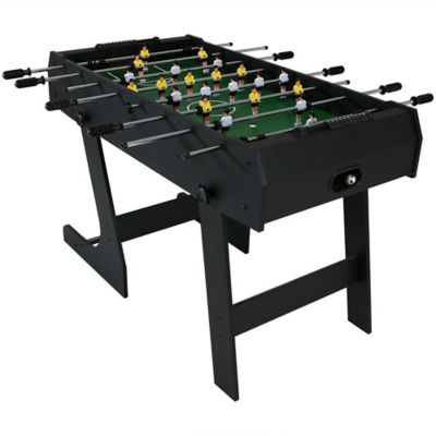 Sunnydaze Decor 48 in. Indoor Space-Saving Folding Family Foosball Soccer Game Table with Manual Scorers, Black