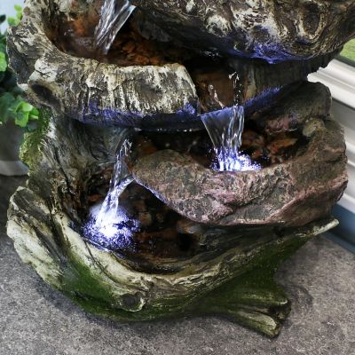 Image showing 10 th Sunnydaze Decor Step Rock Falls Tabletop Water Fountain with LED Lights, 9.5 in. x 7.5 in. x 14 in.