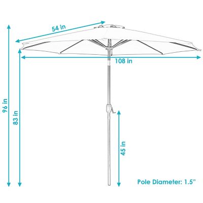 Image showing 7 th Sunnydaze Decor 9 ft. Outdoor Aluminum Patio Table Umbrella with Polyester Canopy and Push Button Tilt and Crank, Beige