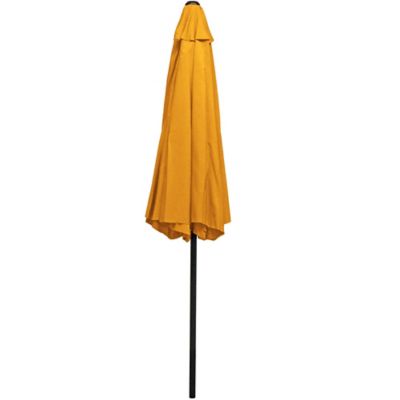 Image showing  9 ft. Outdoor Aluminum Patio Table Umbrella with Polyester Canopy and Push Button Tilt and Crank, Beige