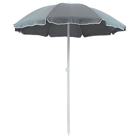 Sunnydaze Decor 63 in. Steel Beach Umbrella with Tilt Function, 78 in. H, 1.25 in. Pole, Green, 3 lb.
