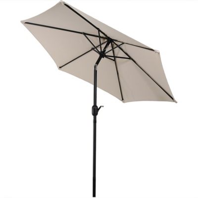 Sunnydaze Decor Outdoor Aluminum Patio Umbrella with Polyester Canopy and Tilt and Crank Shade Control - 7.5' - Beige