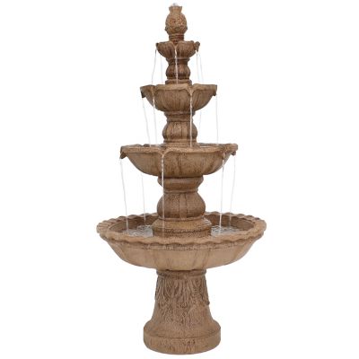 Sunnydaze Decor 52 in. Pineapple Outdoor Water Fountain