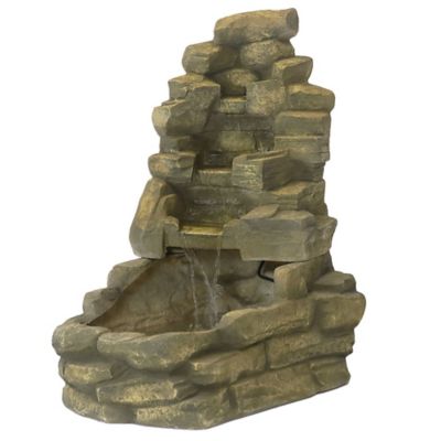 Sunnydaze Decor 37 in. Electric Outdoor Stone Falls Garden Patio Water Fountain, FC-73720