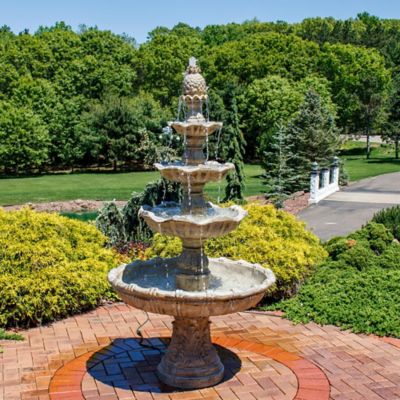 Image showing  80 in. Outdoor Electric Grand Courtyard Water Fountain, Earth