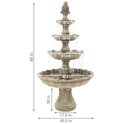 Image showing  80 in. Outdoor Electric Grand Courtyard Water Fountain, Earth