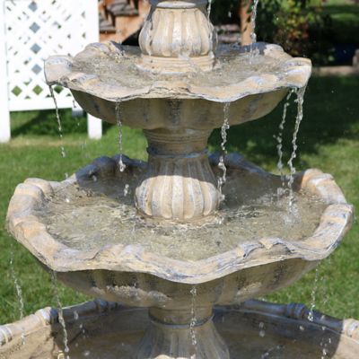 Image showing 5 th Sunnydaze Decor 80 in. Outdoor Electric Grand Courtyard Water Fountain, Earth
