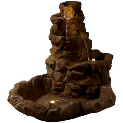 Image showing  42 in. Lighted Stone Springs Outdoor Water Fountain with LED, FC-73882