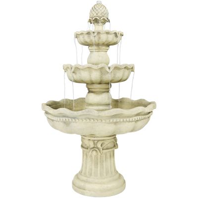 Sunnydaze Decor 51 in. Pineapple Outdoor Water Fountain