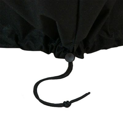 Image showing  Weather-Resistant PVC & 300D Polyester Round Fire Pit Cover with Drawstring & Toggle Closure, 40 in. Black