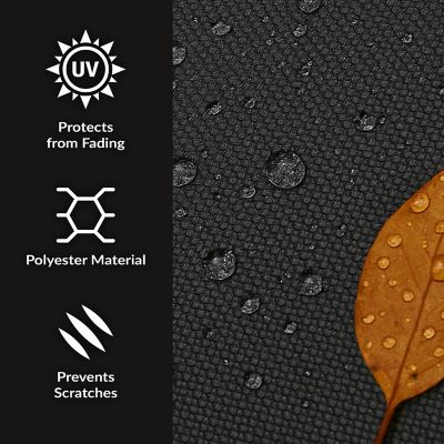 Image showing  Outdoor Heavy-Duty Weather-Resistant Vinyl PVC Round Fire Pit Cover with Drawstring Closure, 40 in., Black