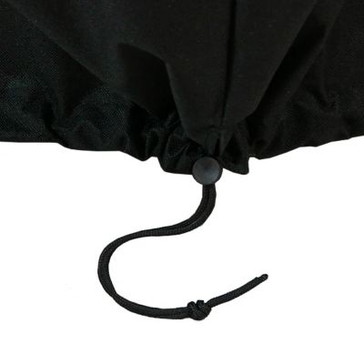 Image showing  Weather-Resistant PVC & 300D Polyester Round Fire Pit Cover with Drawstring & Toggle Closure, 60 in., Black