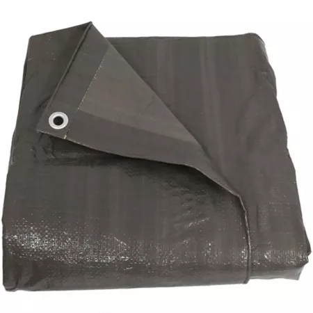 Sunnydaze Decor 12 ft x 16 ft Heavy Duty and Versatile Outdoor Plastic Reversible Tarp Dark Gray Tarps