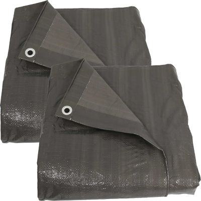 Sunnydaze Decor 20 ft. x 30 ft. Waterproof Multi-Purpose Tarps, Dark Gray, 2-Pack