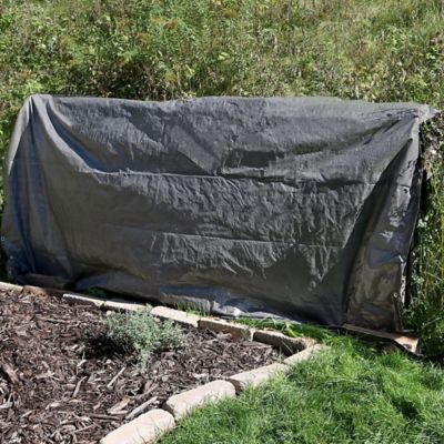 Image showing  30 ft. x 50 ft. Multi-Purpose Plastic Reversible Protective Tarp Cover, Dark Gray