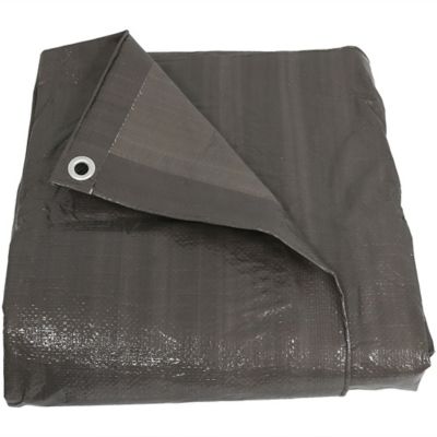 Sunnydaze Decor Outdoor Heavy-Duty Multi-Purpose Plastic Reversible Protective Tarp Cover - 9' x 12' - Dark Gray