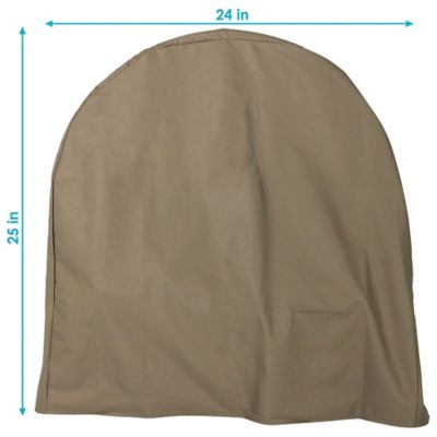 Image showing  Outdoor Weather-Resistant Durable Polyester with PVC Backing Firewood Log Hoop Cover - 40 in. - Khaki