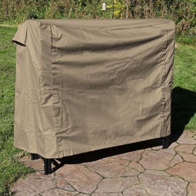 Image showing  Outdoor Weather-Resistant Heavy-Duty Durable Polyester, PVC Backing Firewood Log Rack Cover, 4 ft. 2 in., Khaki