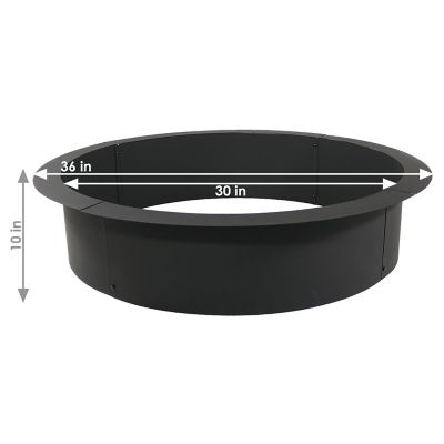 Image showing  30 in. Outdoor Heavy-Duty Steel Portable Above Ground or In-Ground Round Fire Pit Liner Ring, Black
