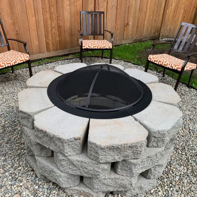Image showing  30 in. Outdoor Heavy-Duty Steel Portable Above Ground or In-Ground Round Fire Pit Liner Ring, Black