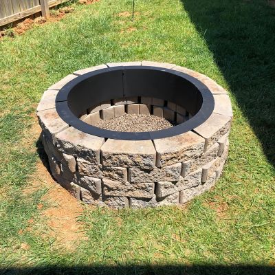 Image showing 6 th Sunnydaze Decor 30 in. Outdoor Heavy-Duty Steel Portable Above Ground or In-Ground Round Fire Pit Liner Ring, Black