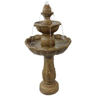 Sunnydaze Decor 38 in. Outdoor Blooming Flower Water Fountain