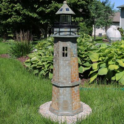 Image showing  Solar LED Lighthouse Statue Decor, 35 in.