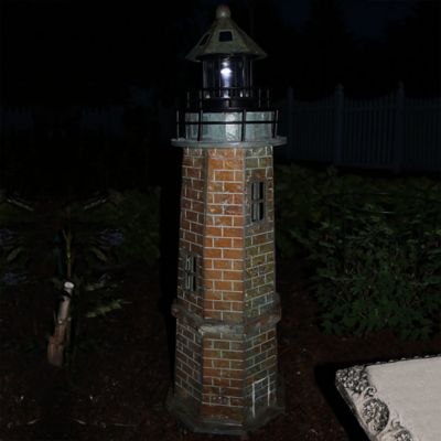 Image showing  Solar LED Lighthouse Statue Decor, 35 in.