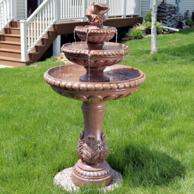 Image showing  43 in. 3-Tier Outdoor Dove Pair Water Fountain