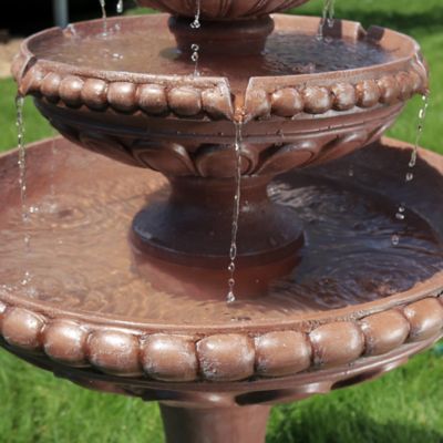 Image showing 6 th Sunnydaze Decor 43 in. 3-Tier Outdoor Dove Pair Water Fountain