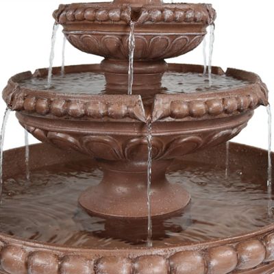 Image showing 7 th Sunnydaze Decor 43 in. 3-Tier Outdoor Dove Pair Water Fountain