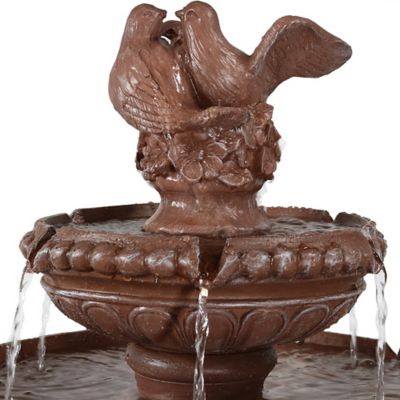 Image showing 8 th Sunnydaze Decor 43 in. 3-Tier Outdoor Dove Pair Water Fountain