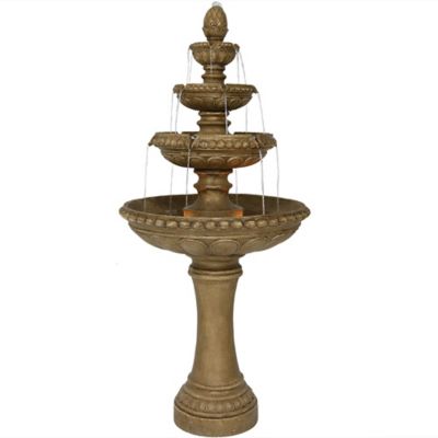 Sunnydaze Decor 65 in. Outdoor Patio Electric Eggshell Water Fountain