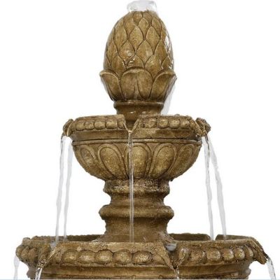 Image showing 3 th Sunnydaze Decor 65 in. 4-Tier Outdoor Patio Electric Eggshell Water Fountain