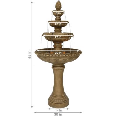 Image showing 6 th Sunnydaze Decor 65 in. 4-Tier Outdoor Patio Electric Eggshell Water Fountain