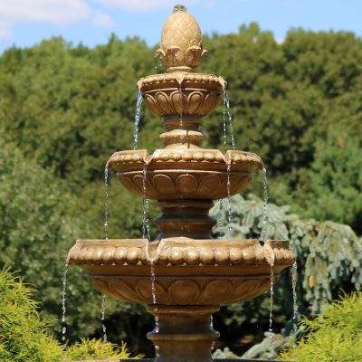 Image showing 7 th Sunnydaze Decor 65 in. 4-Tier Outdoor Patio Electric Eggshell Water Fountain