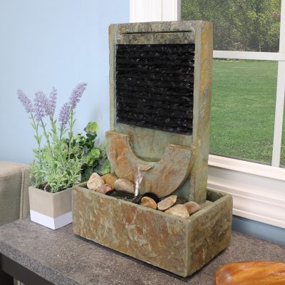 Image showing  Half Moon Slate Tabletop Fountain - 16 in., GSI-859