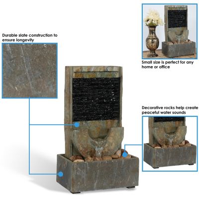 Image showing  Half Moon Slate Tabletop Fountain - 16 in., GSI-859