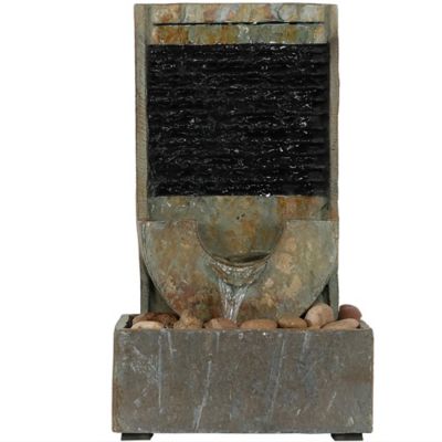 Image showing  Half Moon Slate Tabletop Fountain - 16 in., GSI-859