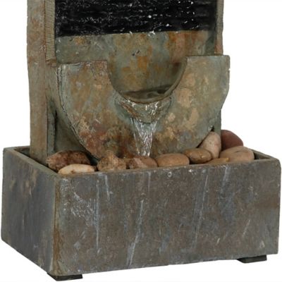 Image showing 6 th Sunnydaze Decor Half Moon Slate Tabletop Fountain - 16 in., GSI-859